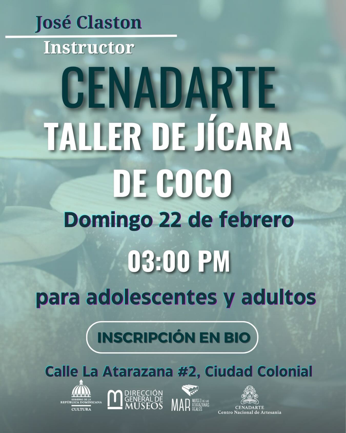 Taller de Jícara de Coco en CENADARTE.