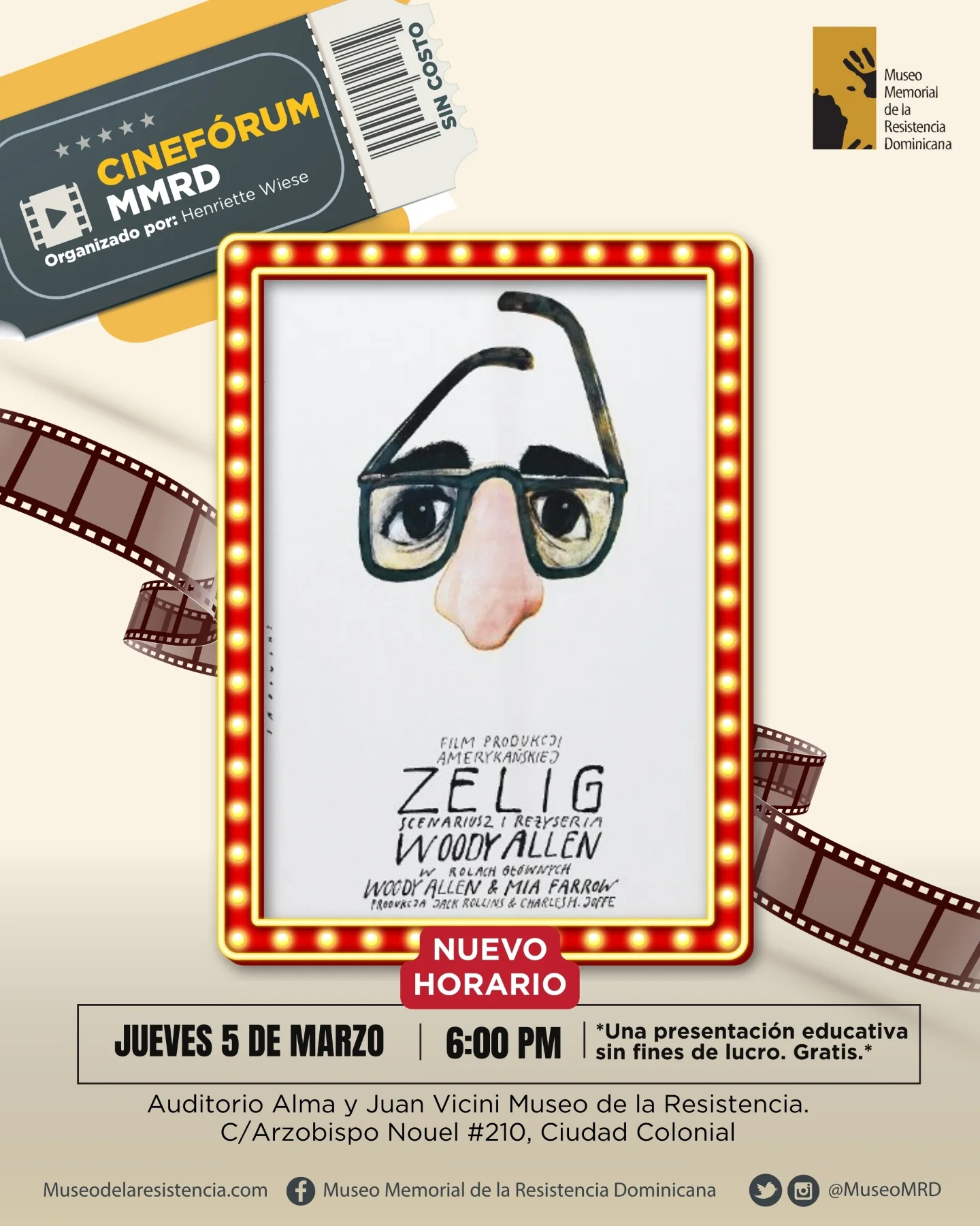 Cinefórum MMRD: Proyección de “Zelig”