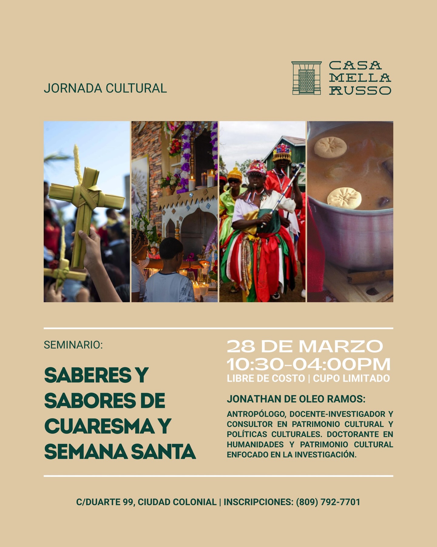 Jornada Cultural: Saberes y Sabores de Cuaresma y Semana Santa (1era función) 🏛️