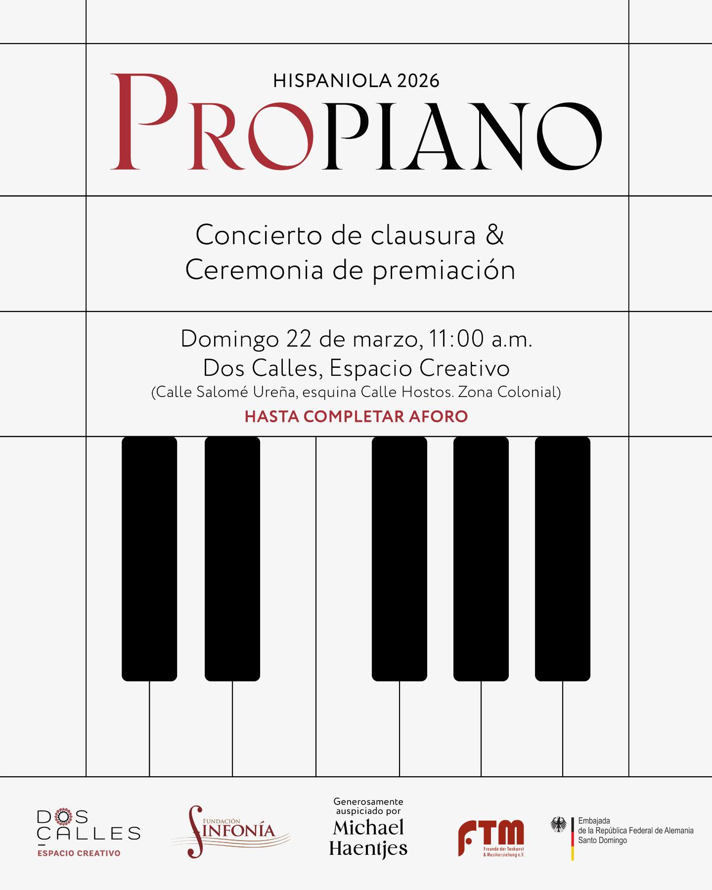 PROPIANO Hispaniola 2026 – Concierto de Clausura & Ceremonia de Premiación.